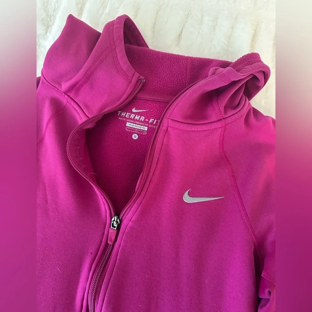 Nike Fuchsia Full-Zip Therma Fit Hoodie Size Small